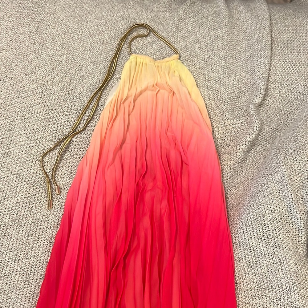 Ombré dress with gold ties